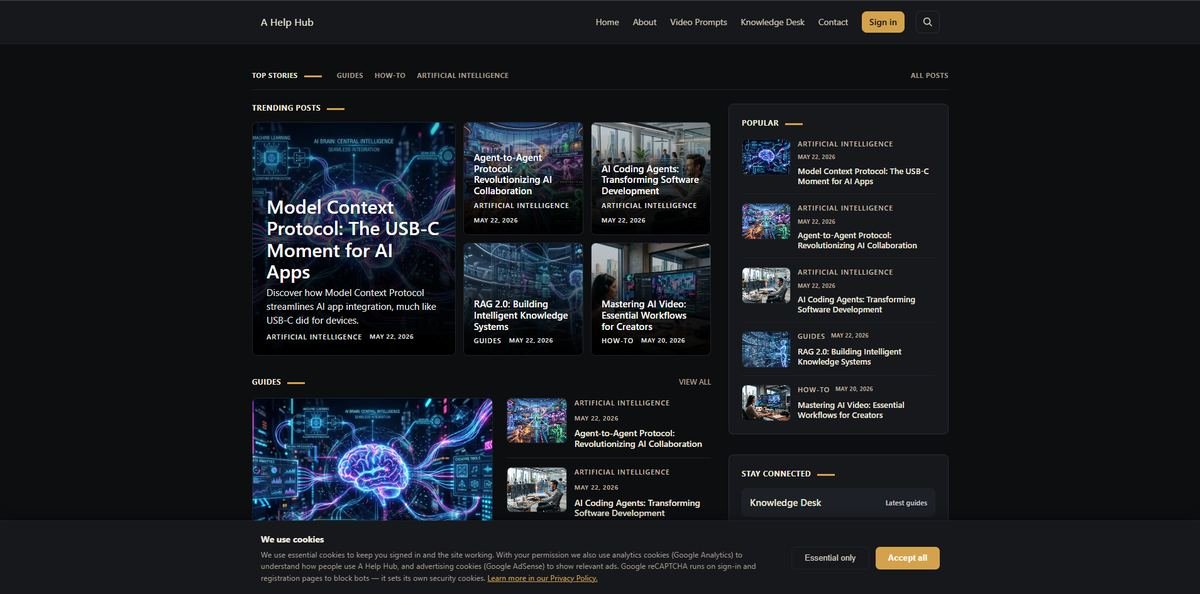 Home page of A Help Hub