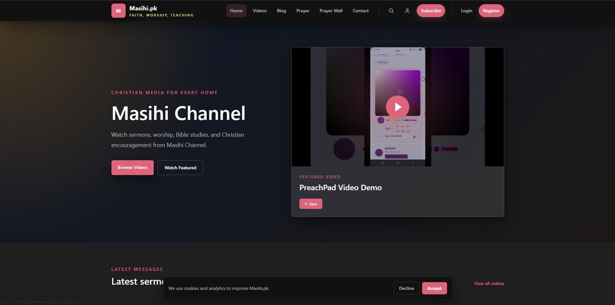 Home page of Masihi.pk